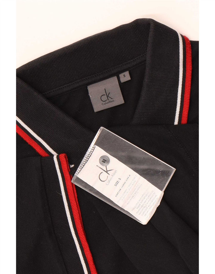 Calvin Klein Ανδρικό Πόλο Μπλουζάκι Μικρό Μαύρο Βαμβακερό ριγέ