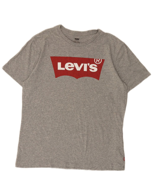 Ανδρικό γραφικό T-Shirt Levi's Top Large Grey Flecked Cotton