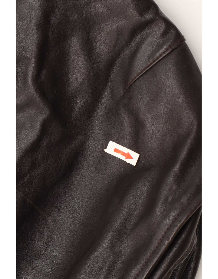Vintage Ανδρικό Δερμάτινο Μπουφάν IT 52 XL Καφέ