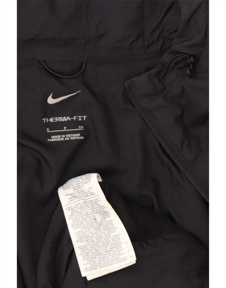 Ανδρική αθλητική φόρμα Nike με κουκούλα Therma-Fit Μπουφάν από μικρό μαύρο πολυεστέρα