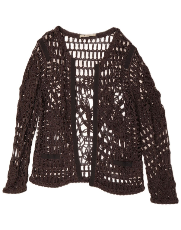 Γυναικείο μακρυμάνικο βελονάκι MONARI See Through Top UK 14 Large Grey