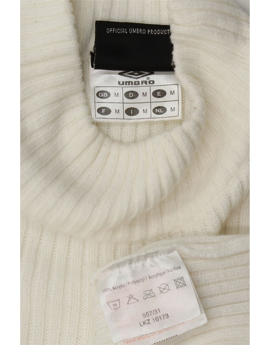 UMBRO Γυναικείο πουλόβερ με γραφικό λαιμό χελώνας UK 16 μεσαίο λευκό ακρυλικό