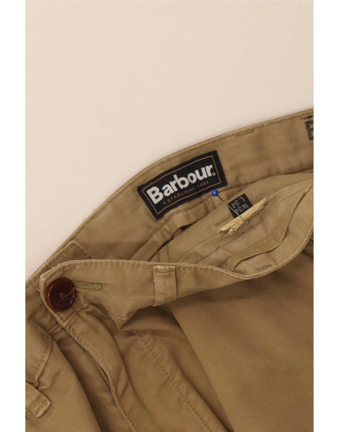 Ανδρικό ίσιο παντελόνι Chino Barbour W34 L34 Beige