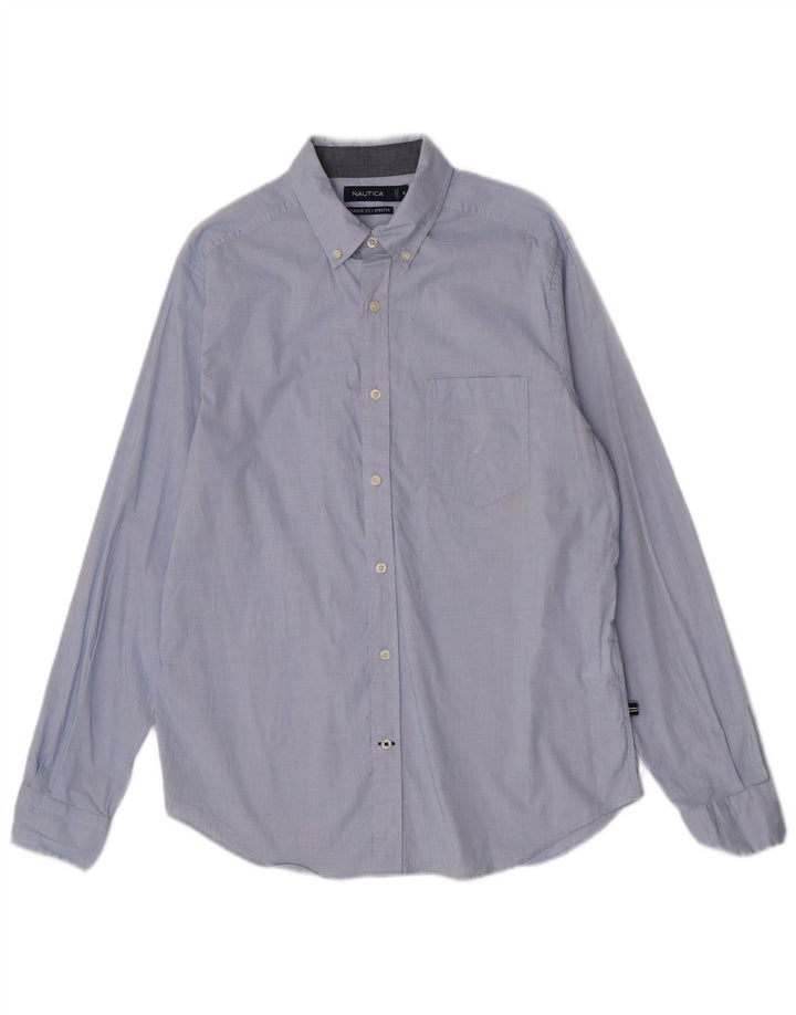 Ανδρικό πουκάμισο Nautica Classic Fit, μεσαίο μπλε βαμβακερό