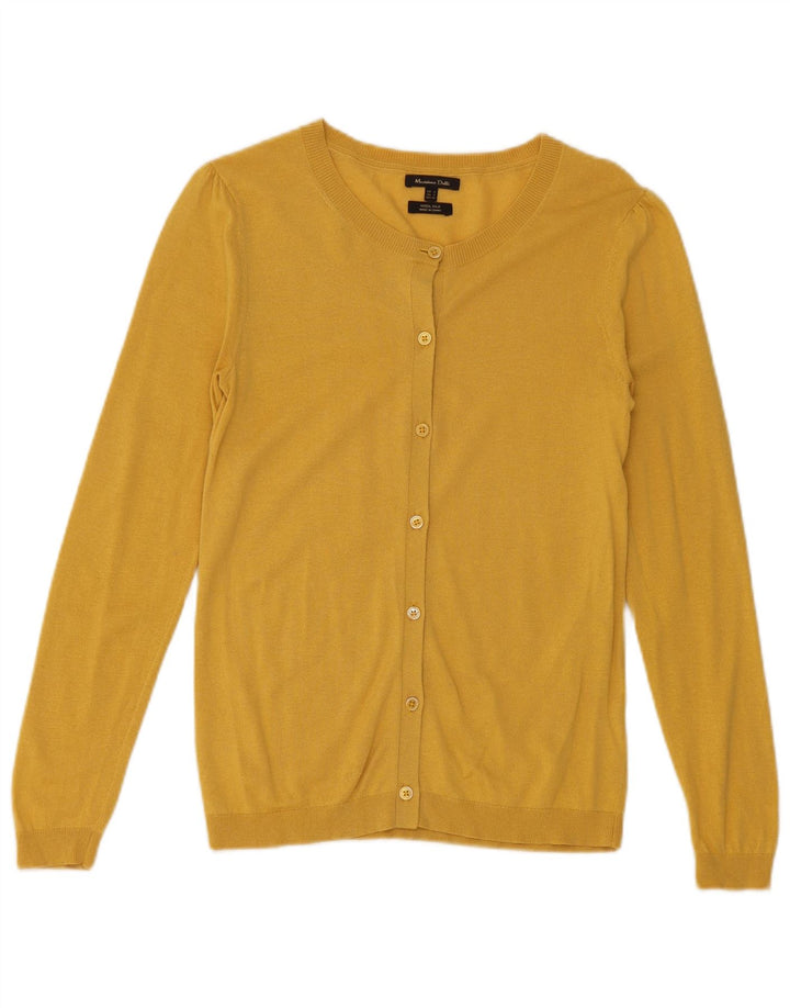 Massimo Dutti Γυναικεία ζακέτα πουλόβερ UK 10 Small Yellow Wool