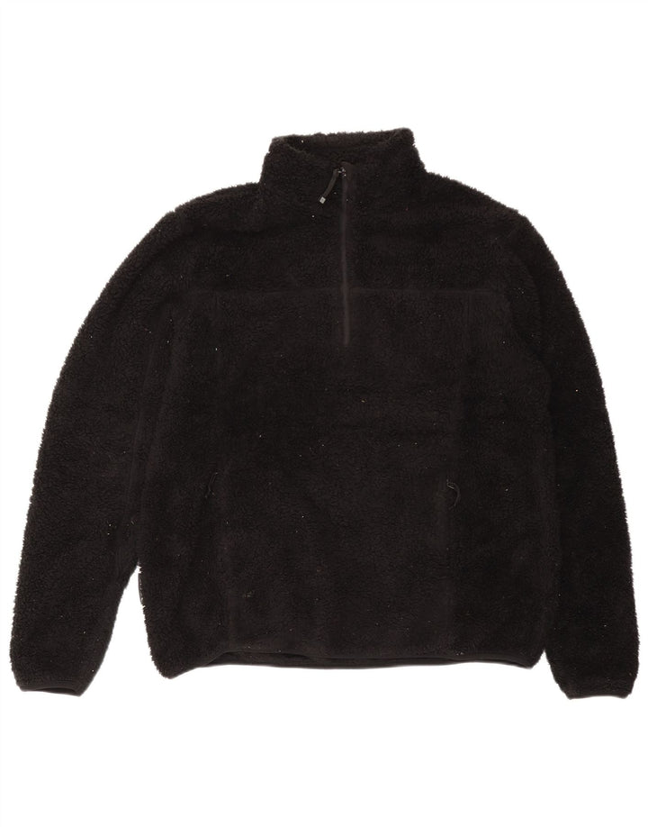 Mountain Warehouse Ανδρικό φερμουάρ Fleece Jumper Μεγάλος Μαύρος Πολυεστέρας