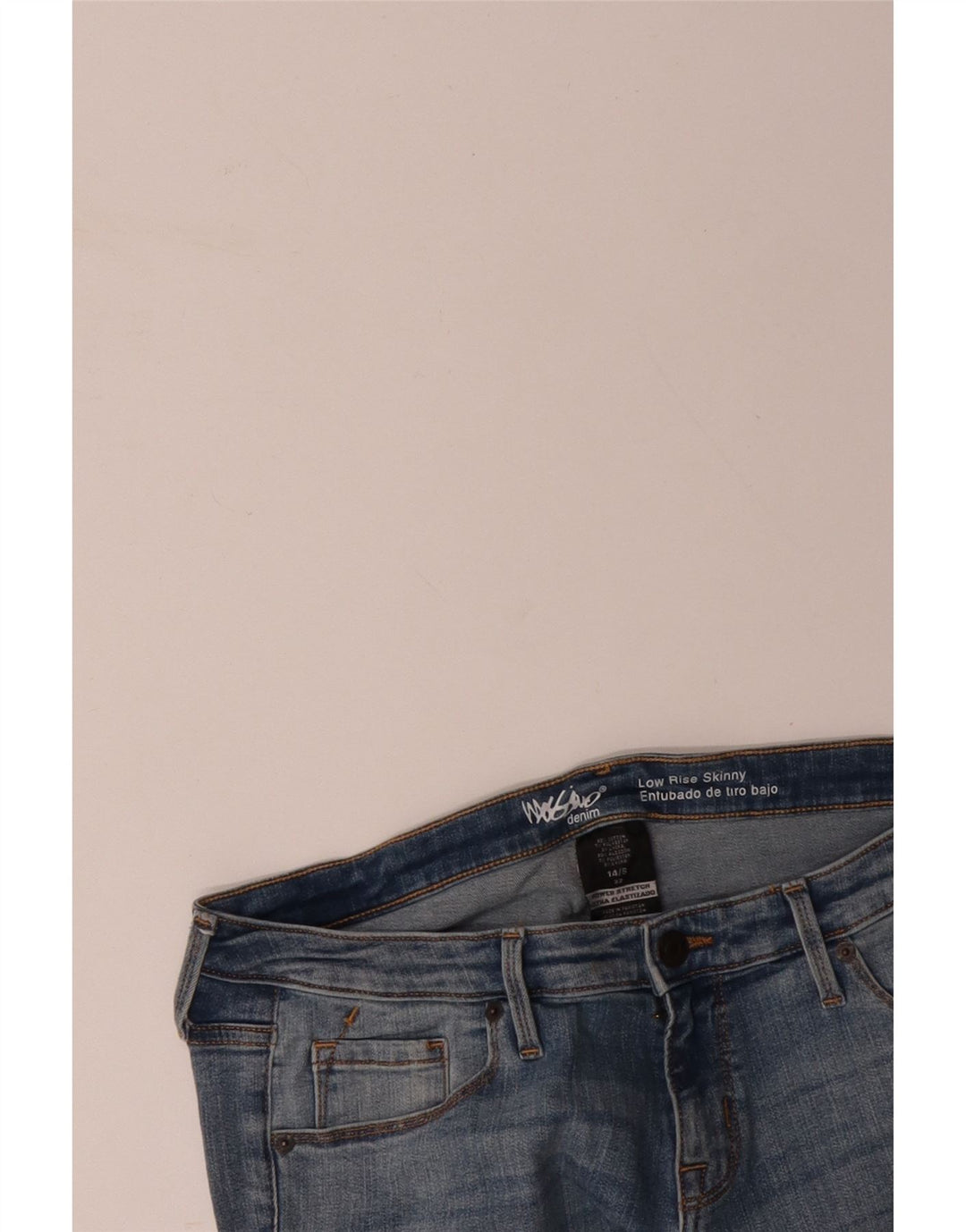 MOSSIMO Γυναικείο Skinny Jeans Χαμηλής Μέσης US 14 Large W34 L28 Μπλε βαμβακερό