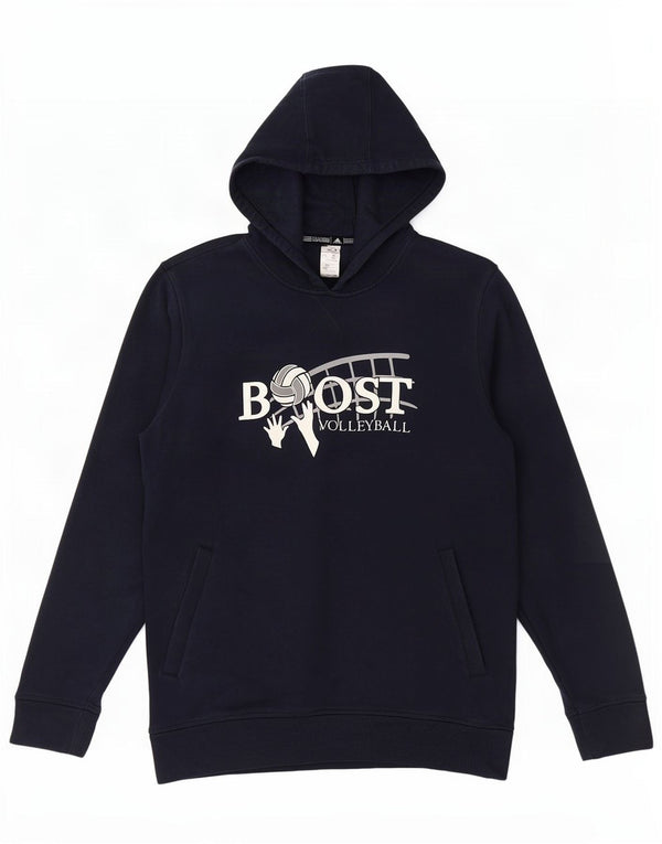 Adidas Mens Boost Volleyball Graphic Hoodie Jumper Large Navy Blue από βαμβάκι