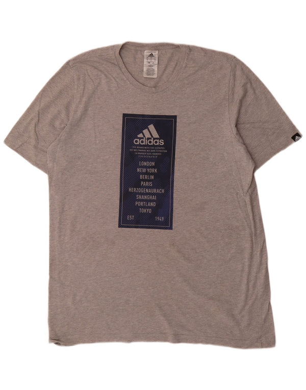 Ανδρικό γραφικό T-Shirt Adidas Top Large Grey