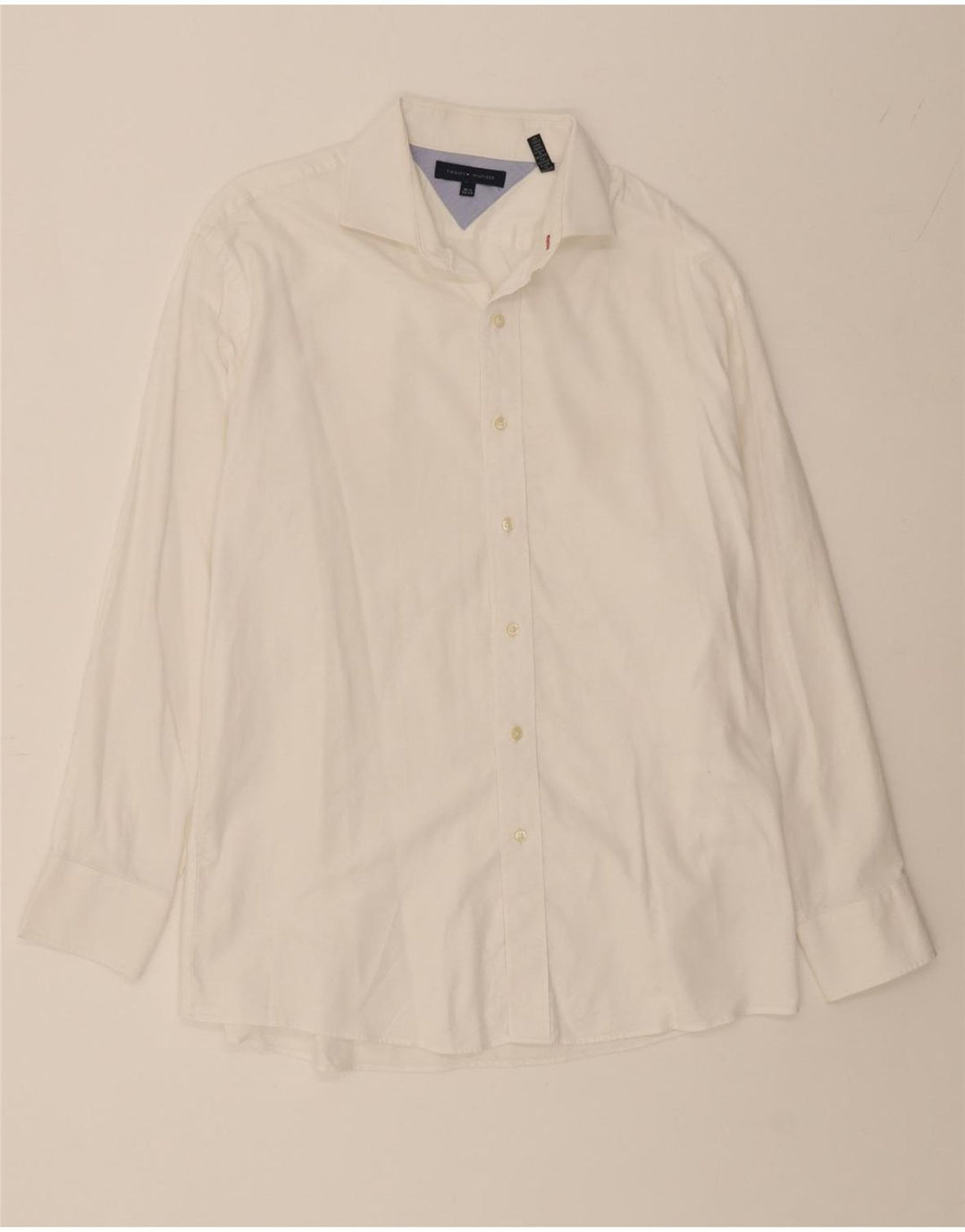 TOMMY HILFIGER Mens Shirt Size 16 1/2 Large White Cotton Vintage Tommy Hilfiger and Second-Hand Tommy Hilfiger from Messina Hembry 