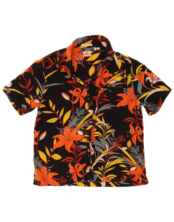 Superdry γυναικείο κοντομάνικο πουκάμισο UK 10 Small Black Floral Χαβάης