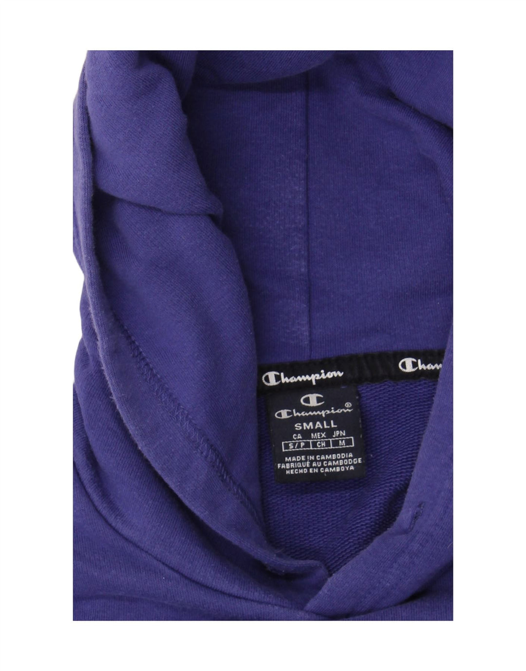 CHAMPION Mens Graphic Hoodie Jumper Small Purple