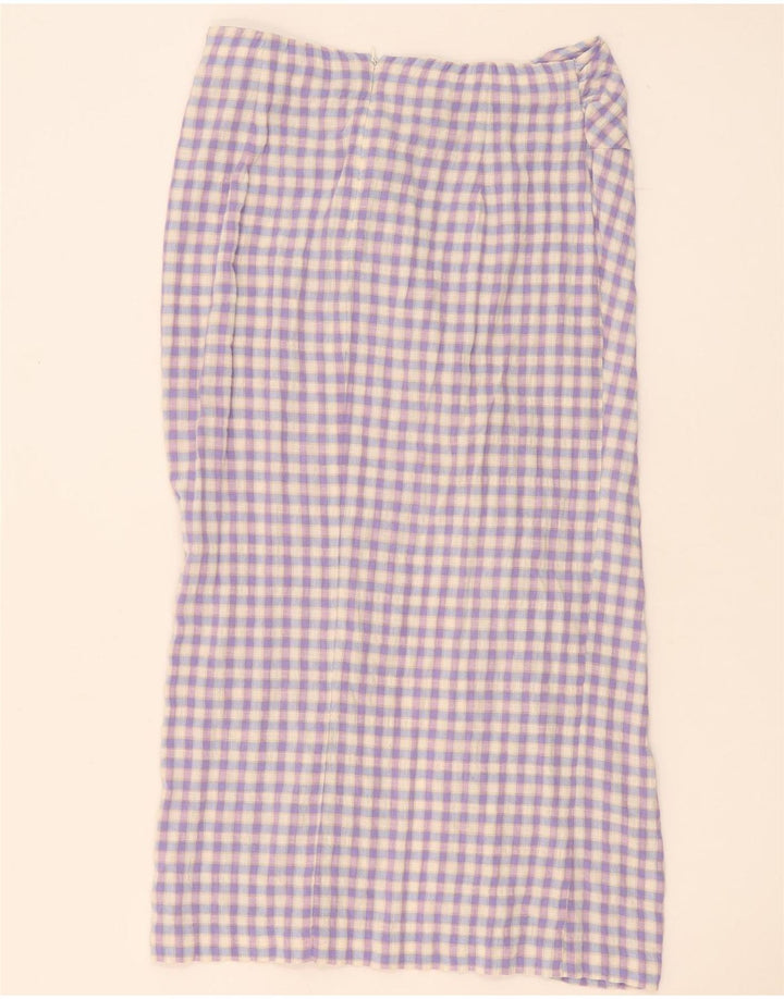 Zara Γυναικεία Maxi Φούστα Μεγάλη W32 Μωβ Gingham