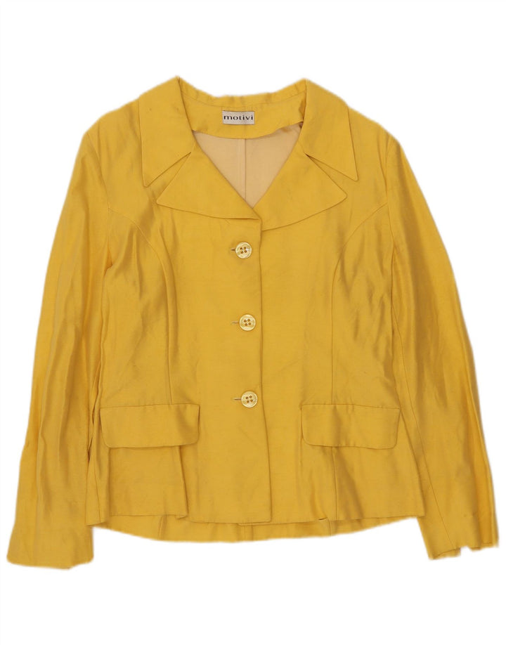 MOTIVI Γυναικείο σακάκι σακάκι με 3 κουμπιά UK 10 Small Yellow