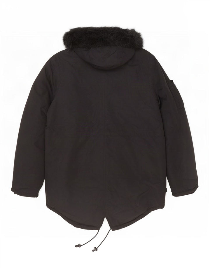 Bellfield Ανδρικό μπουφάν Parka με κουκούλα UK 38 Medium Μαύρο Πολυεστέρας