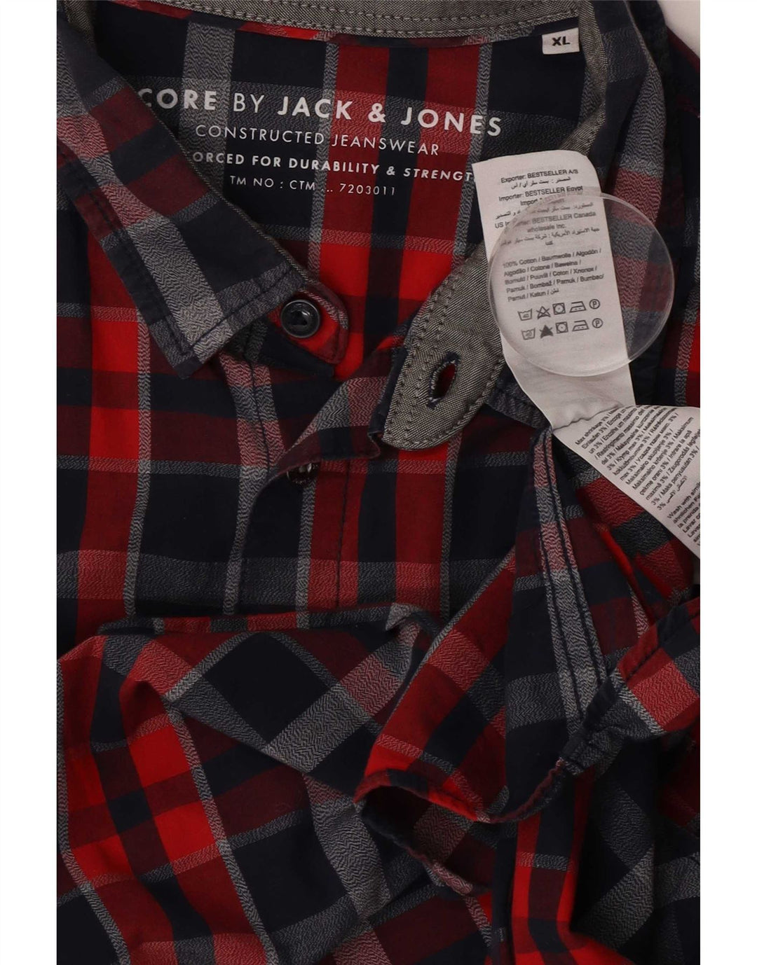 Jack & Jones Ανδρικό πουκάμισο XL Πολύχρωμο βαμβακερό καρό