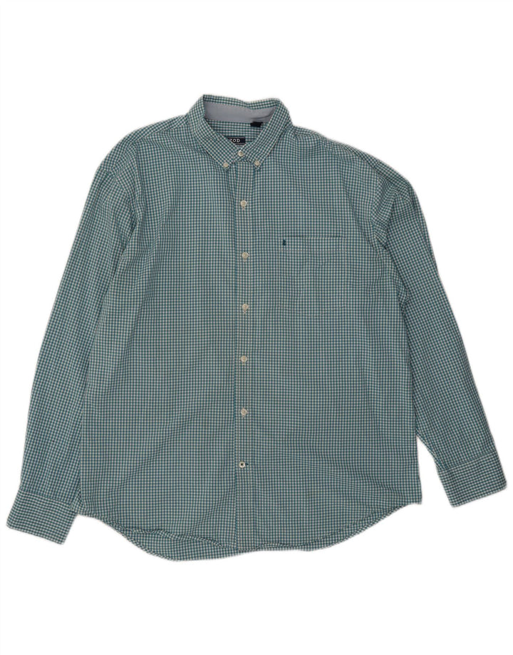 Ανδρικό πουκάμισο Izod μεγάλο μπλε βαμβακερό Gingham