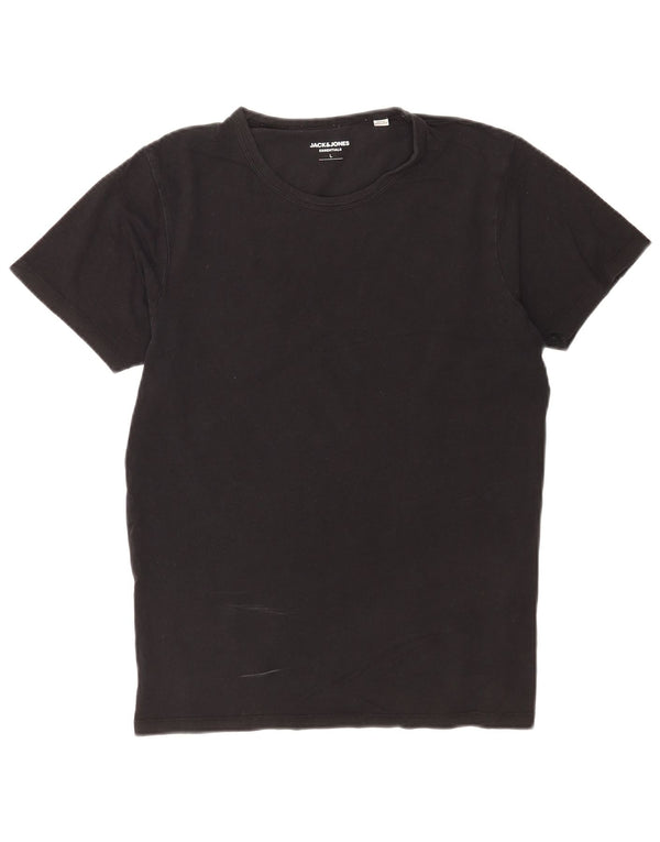 Jack & Jones Ανδρικό T-Shirt Top μεγάλο μαύρο βαμβακερό