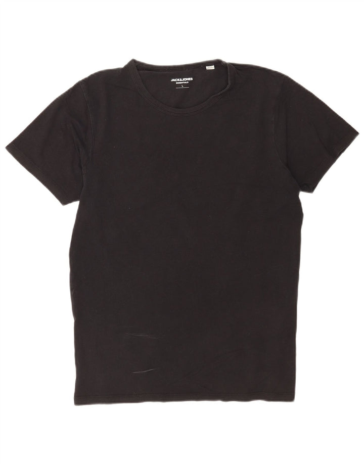 Jack & Jones Ανδρικό T-Shirt Top μεγάλο μαύρο βαμβακερό