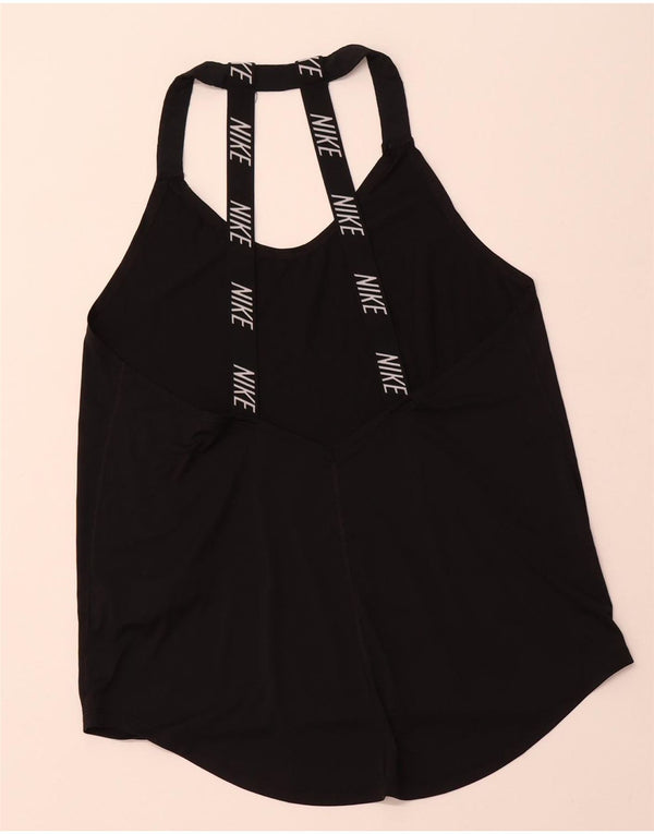 Γυναικείο NIKE Dri Fit Loose Fit Γραφικό γιλέκο UK 12 Medium Black