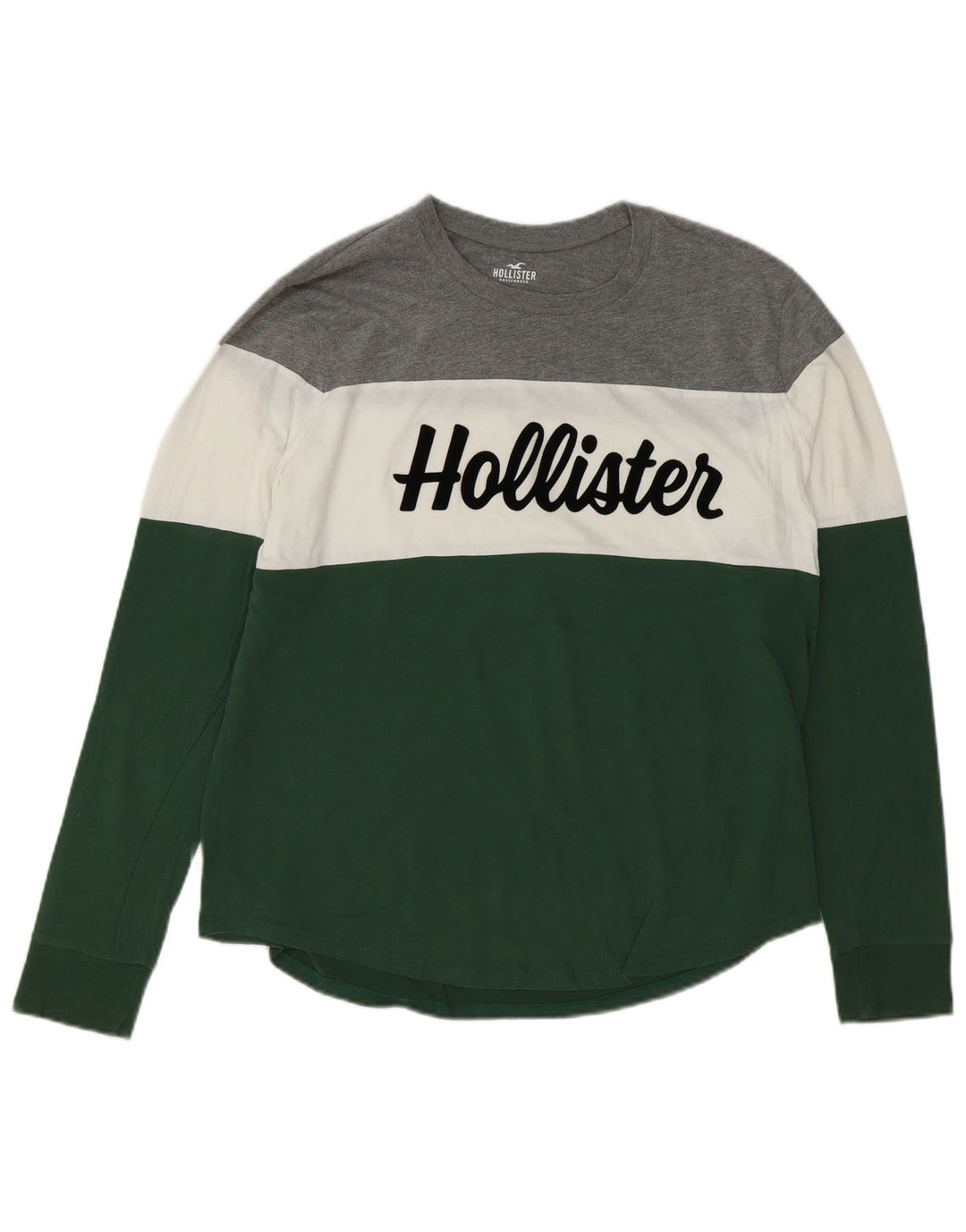 HOLLISTER Mens Graphic Top Long Sleeve Small Multicoloured Colourblock