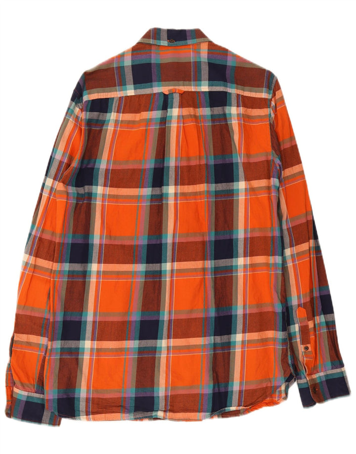 Ανδρικό πουκάμισο Superdry Flannel Μεγάλο Πορτοκαλί Καρό Βαμβακερό