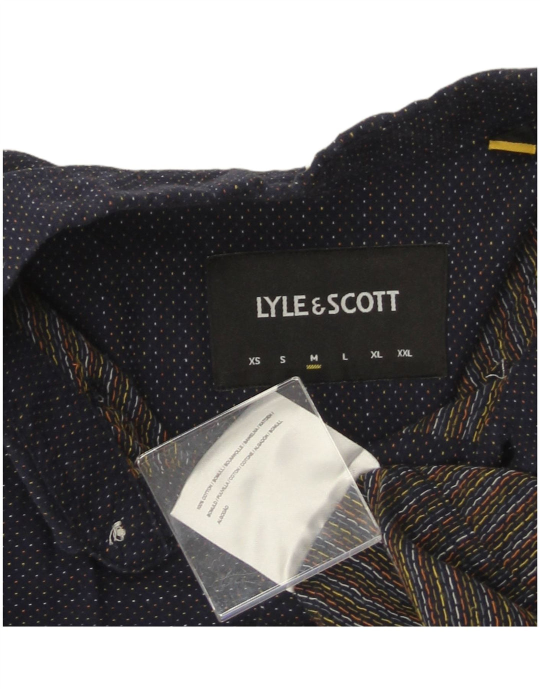Ανδρικό πουκάμισο LYLE & SCOTT Βαμβακερό μεσαίο ναυτικό μπλε με στίγματα