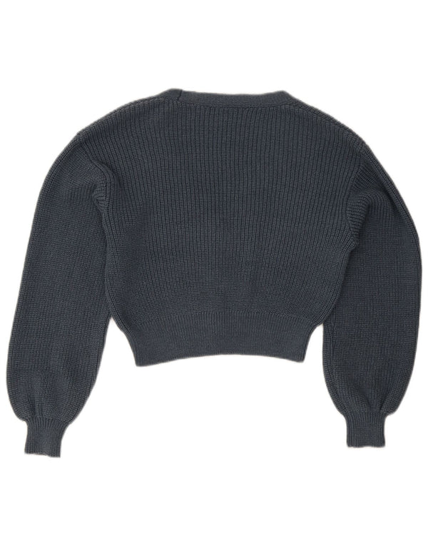 Ζακέτα Zara Crop UK 10 Small Navy Blue Cotton