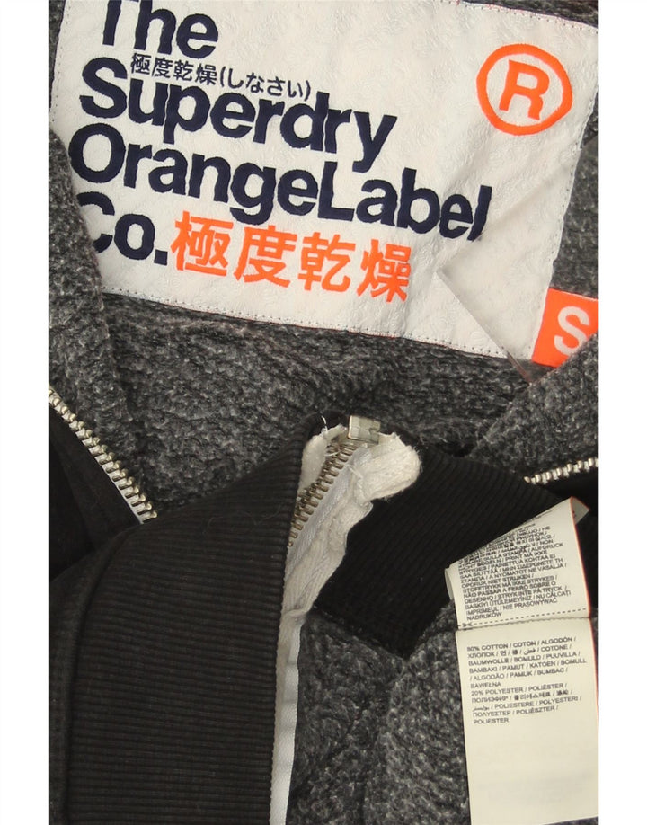 Ανδρικό πουλόβερ με κουκούλα με φερμουάρ Superdry, μικρό μαύρο βαμβακερό