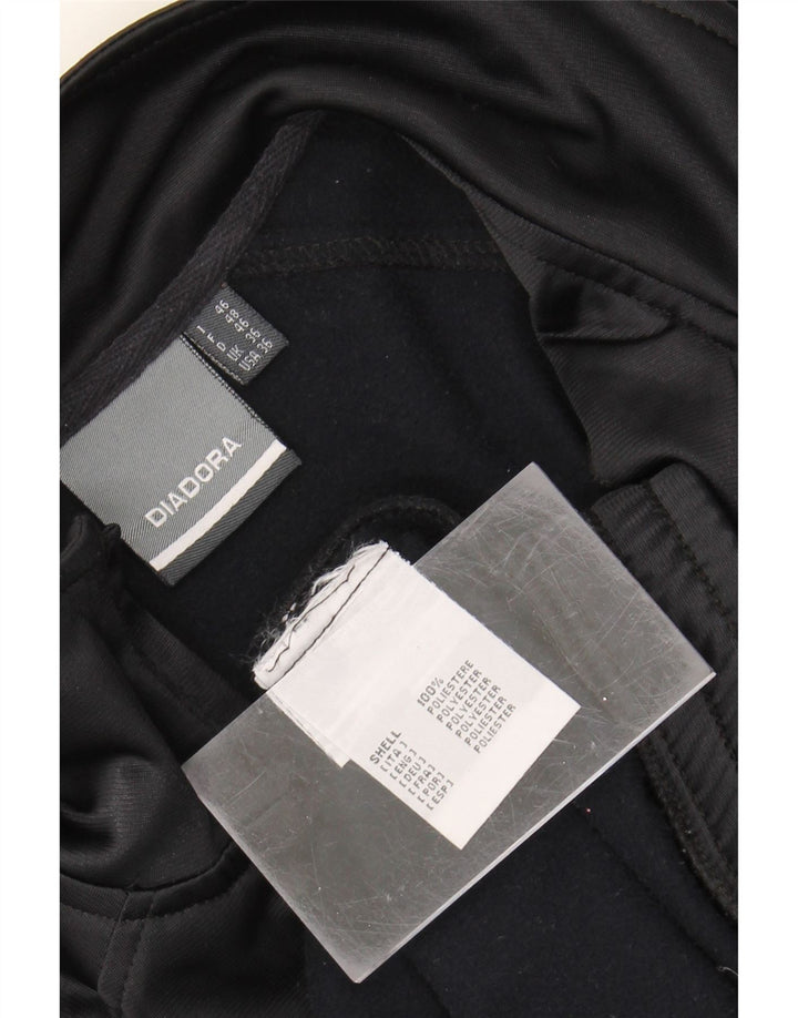 DIADORA Mens Tracksuit Top Jacket UK 36 Small Black Polyester Vintage Diadora and Second-Hand Diadora from Messina Hembry 