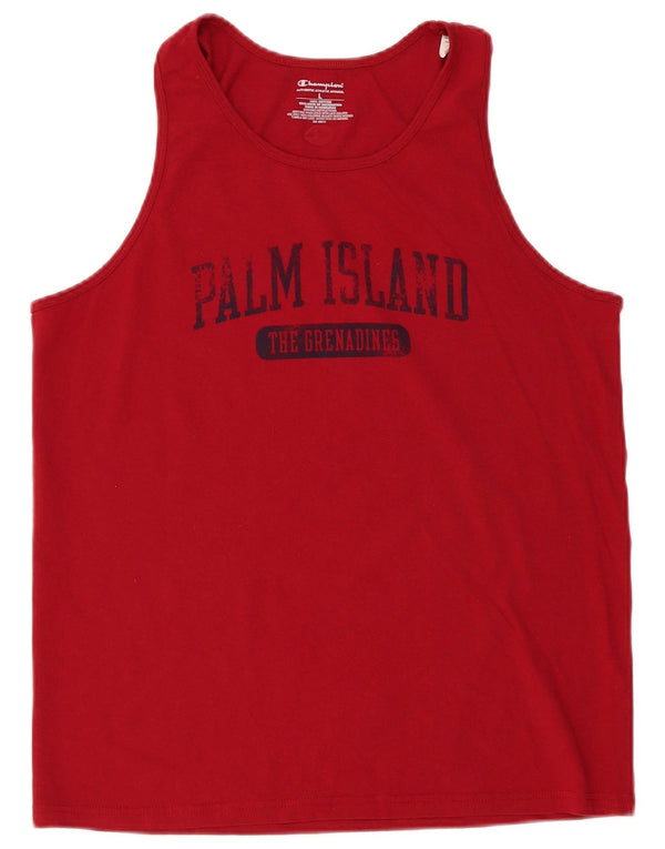 Champion Mens The Grenadines Graphic Vest Top Μεγάλο Βουργουνδί Βαμβάκι