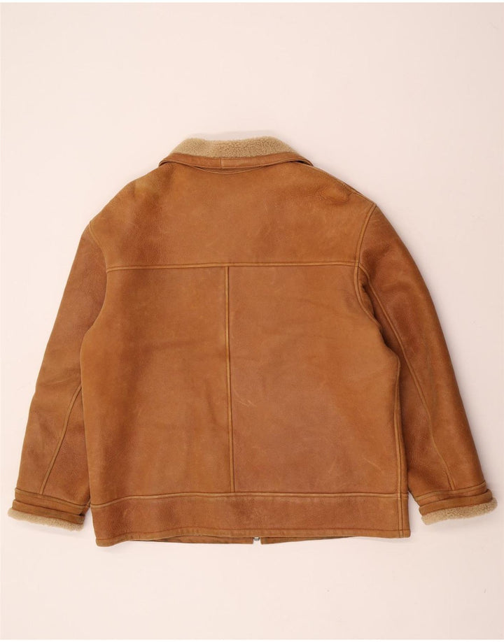 David Moore Ανδρικό Shearling Jacket EU 50 Large Brown Shearling