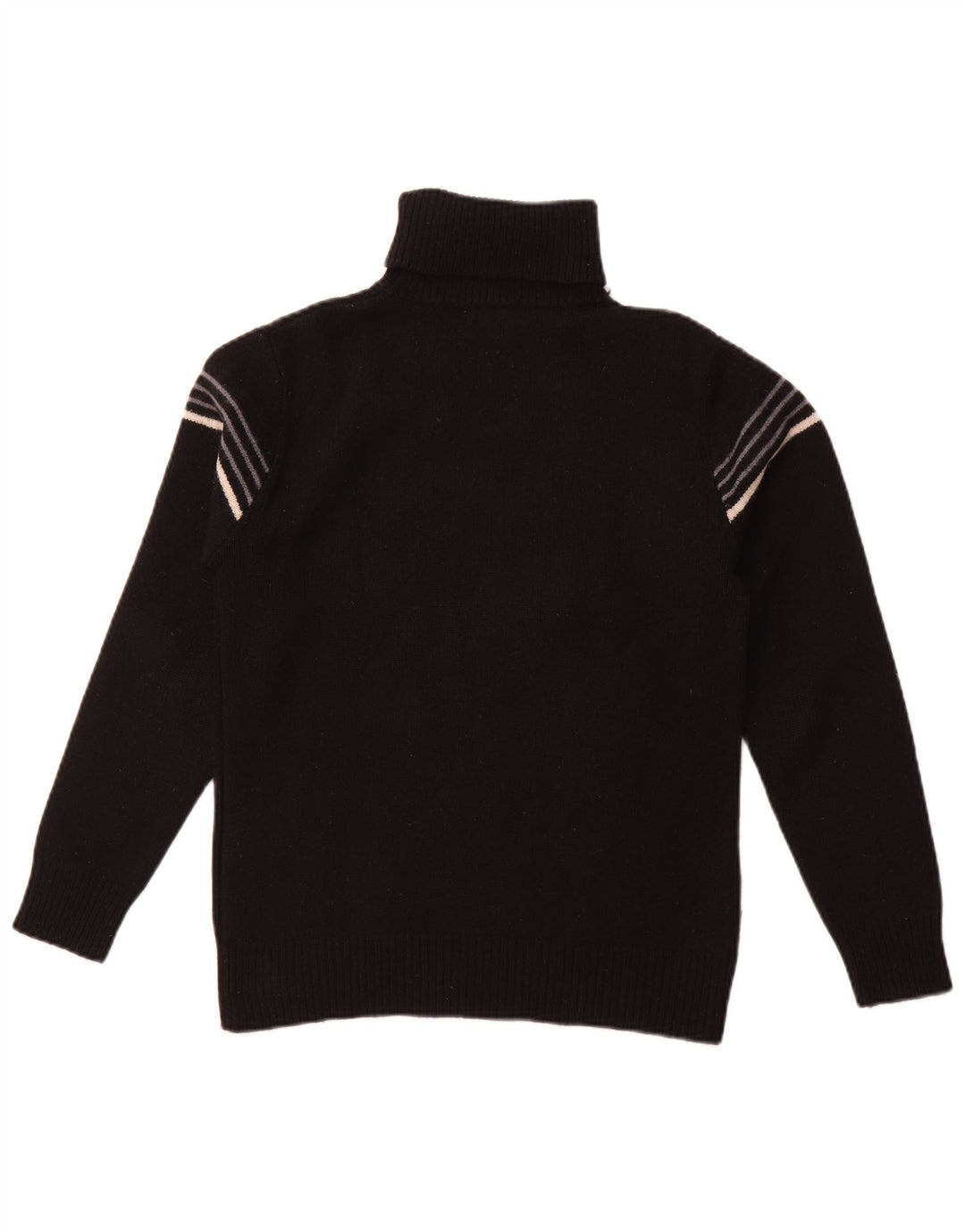 LEVI'S Γυναικείο πουλόβερ με ρολό λαιμόκοψη UK 10 Μικρό μαύρο ριγέ Lambswool