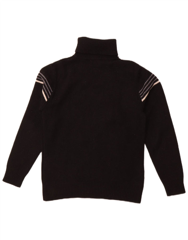 LEVI'S Γυναικείο πουλόβερ με ρολό λαιμόκοψη UK 10 Μικρό μαύρο ριγέ Lambswool