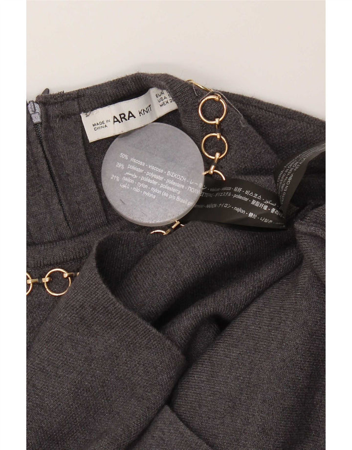 Zara Γυναικεία Crop Μπλούζα Τοπ UK 10 Small Grey Viscose