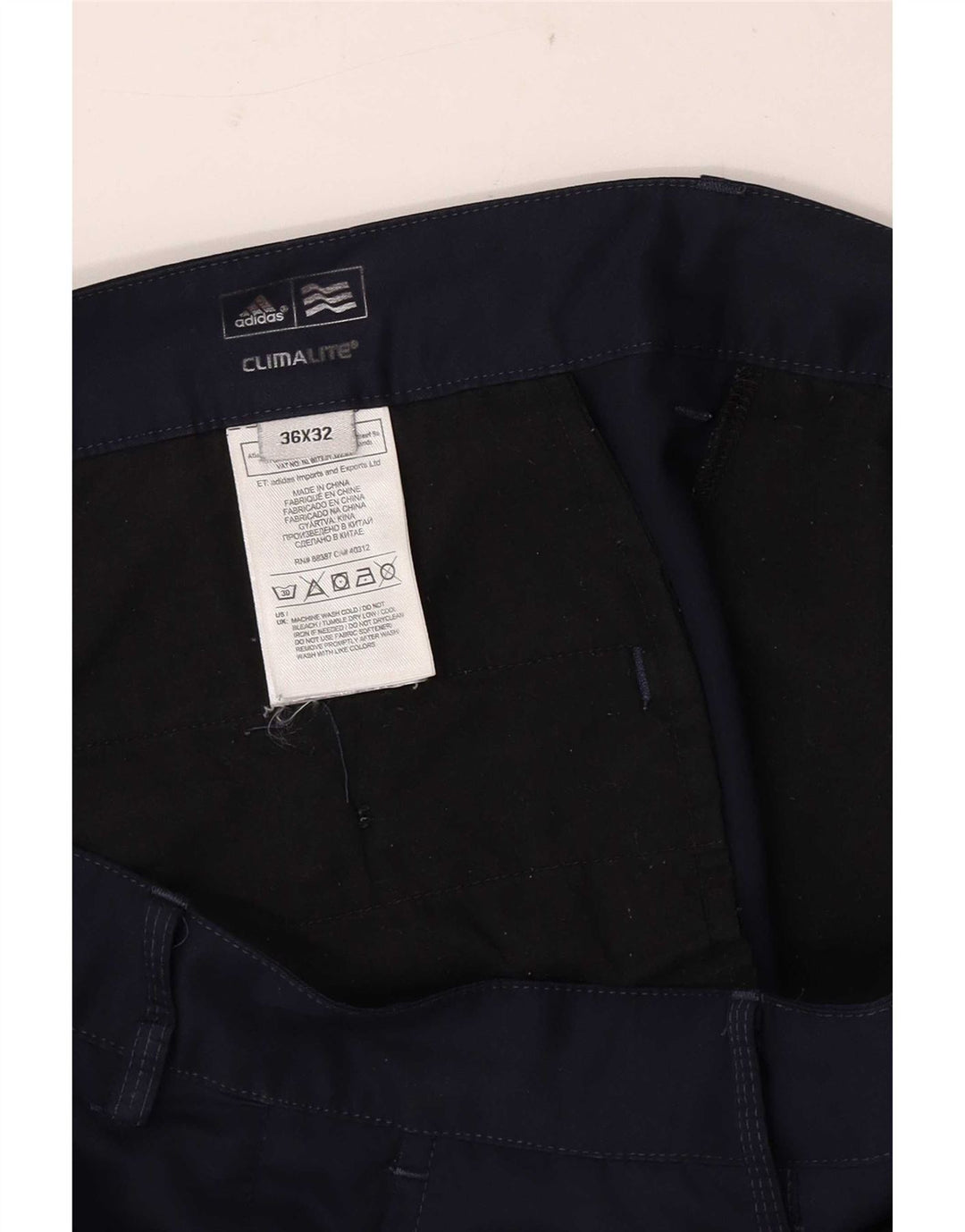 Adidas Mens Climalite Chino Trousers W36 L29 Navy Blue Polyester