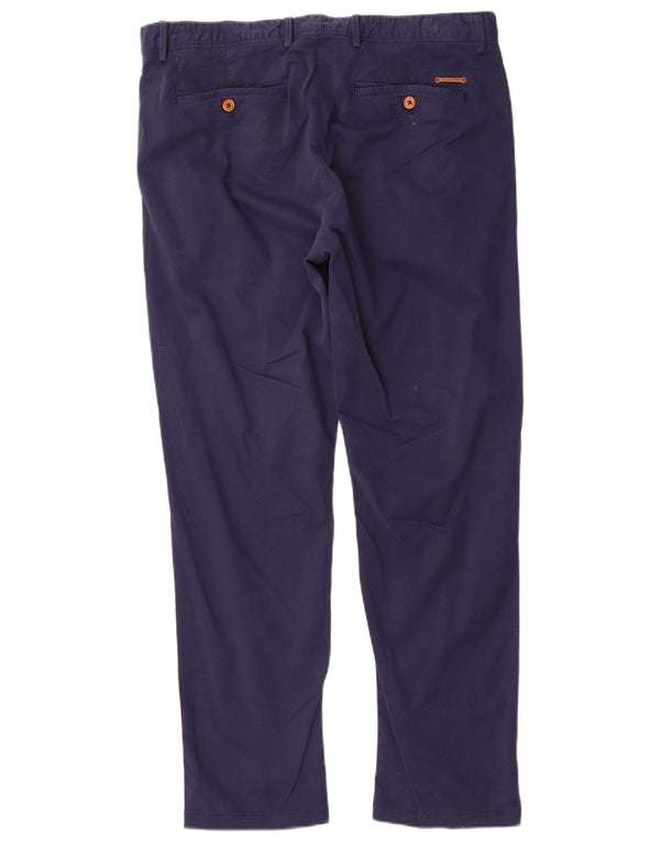 Massimo Dutti Ανδρικό παντελόνι Chino με λεπτή εφαρμογή EU 44 Large W34 L29 Navy Blue