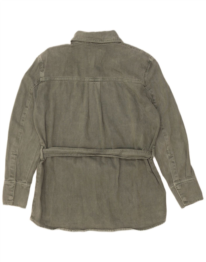 Zara Γυναικείο Τζιν Μπουφάν UK 14 Medium Khaki Cotton