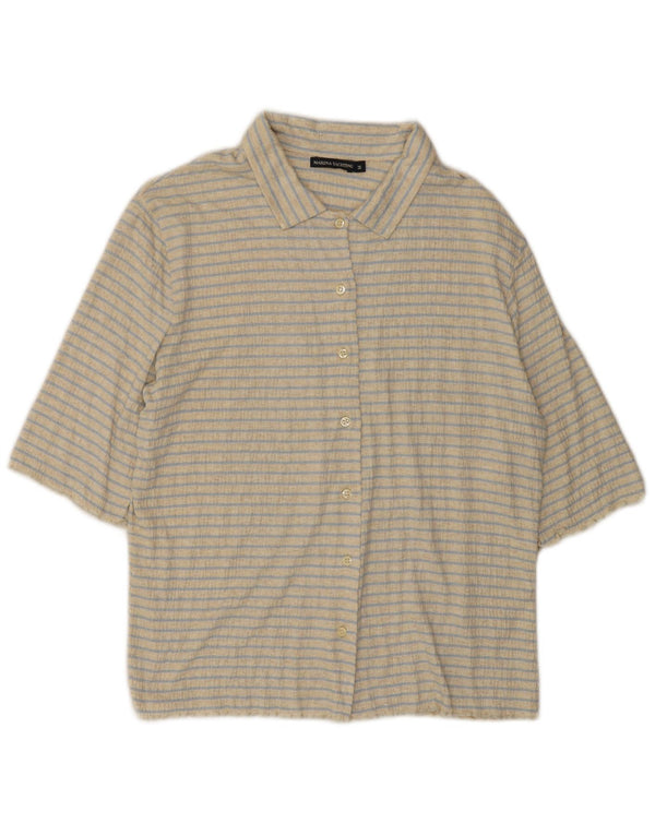 Marina Yachting Γυναικεία κοντομάνικη μπλούζα UK 14 Medium Beige ριγέ