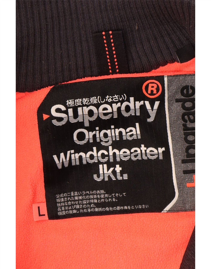 SUPERDRY Γυναικείο Windcheater Hooded Windbreaker Jacket UK 16 Large Black