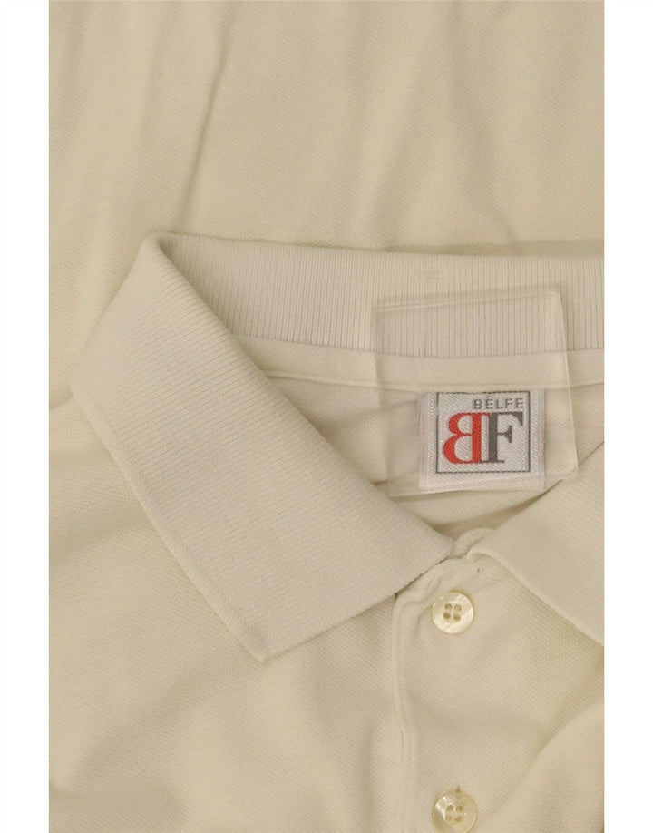Belfe & Belfe Ανδρικό γραφικό πόλο μπλουζάκι UK 40 Medium White