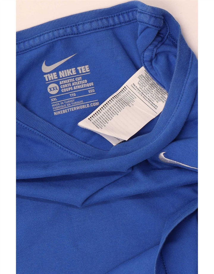 Ανδρικό μπλουζάκι Nike 2XL Μπλε βαμβακερό αθλητικό μπλουζάκι