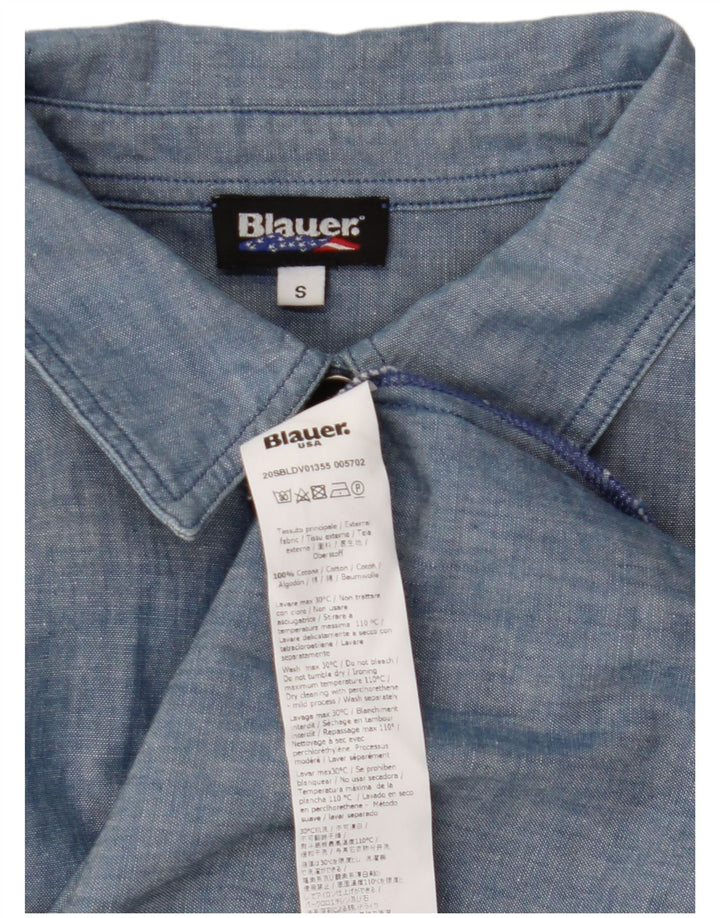 BLAUER Γυναικείο πουκάμισο Στρατιωτικό πουλόβερ UK 10 Μικρό Βαμβακερό
