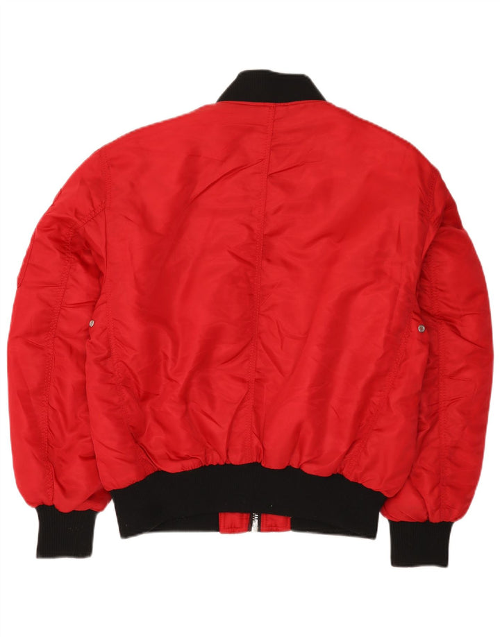 Zara Ανδρικό Bomber Jacket UK 36 Small Red Colourblock Nylon
