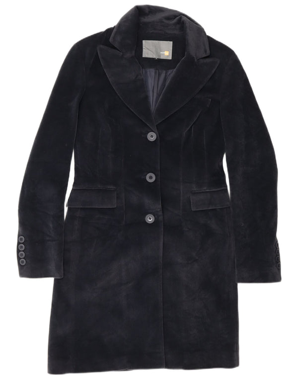 Vintage γυναικείο πανωφόρι UK 10 Small Navy Blue Polyester