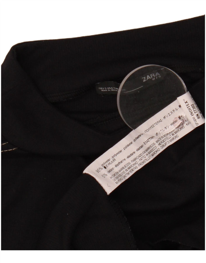 Zara Γυναικείο τοπ μακρυμάνικο UK 10 Small Black Polyester