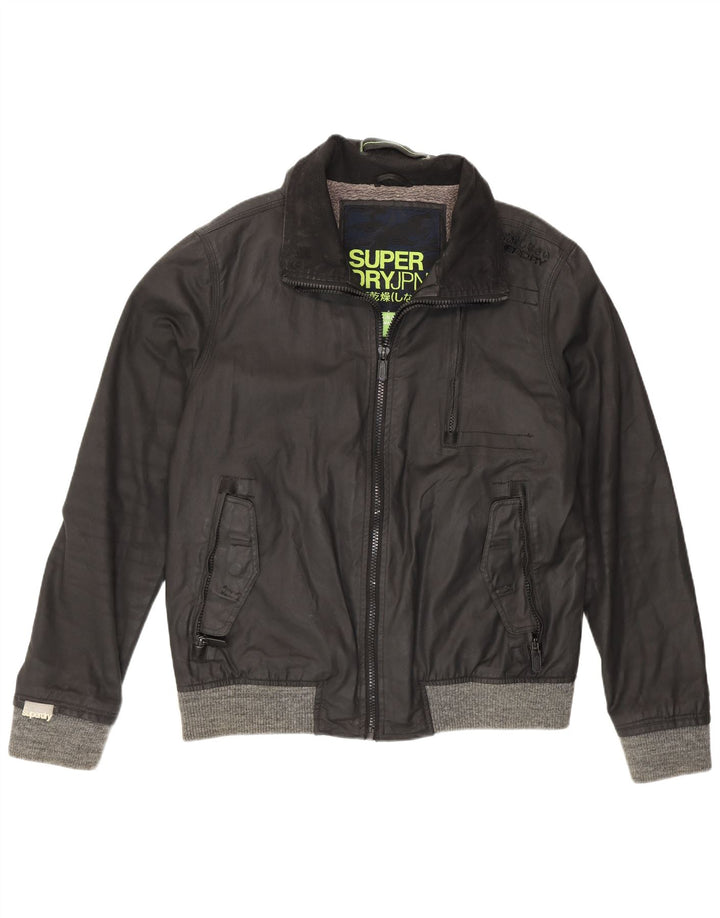 Superdry Ανδρικό κερωμένο βαμβακερό μπουφάν UK 44 2XL Μαύρο