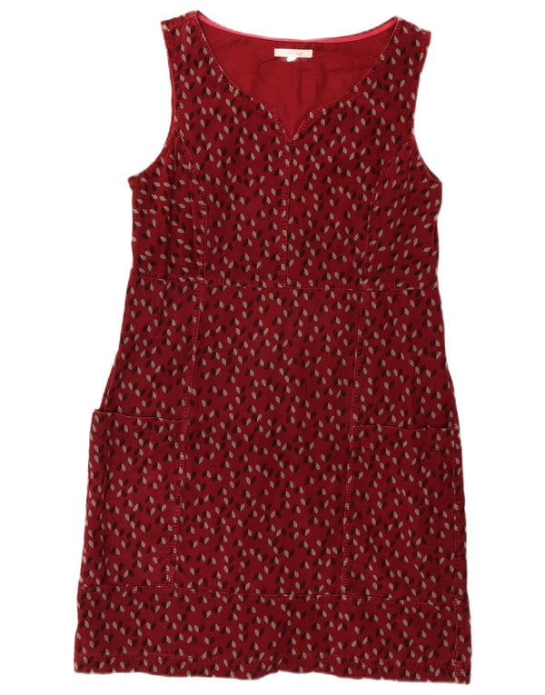 WHITE STUFF Γυναικείο αμάνικο κοτλέ φόρεμα UK 14 Medium Burgundy