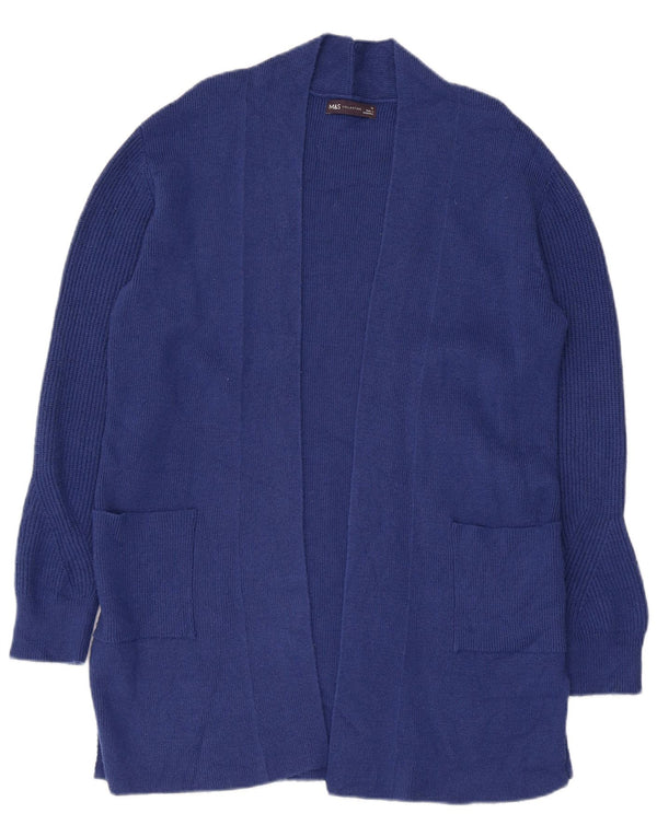 Marks & Spencer Γυναικείο Longline ανοιχτό πουλόβερ ζακέτα UK 12 Medium Blue