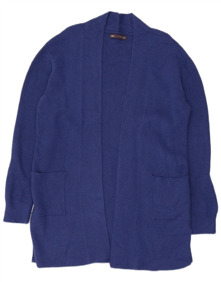 Marks & Spencer Γυναικείο Longline ανοιχτό πουλόβερ ζακέτα UK 12 Medium Blue